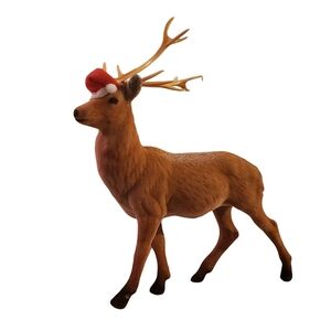 Large vintage flocked Christmas deer